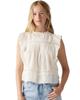 EDITH Flutter Sleeve High Neck Ruffle Blouse Sleeveless Women's S