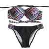 Retro Summer Beach Striped Print Swimwear With Premium Quality Fabric And Timeless Design