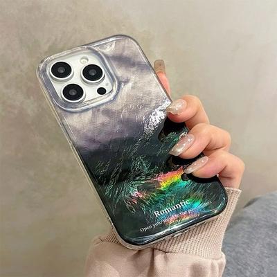 For Gradient Double Layer IMD Mobile Phone Case for Apple Transparent Mobile Phone Case Fine Hole Light Luxury Girls High-end Mobile Phone Case