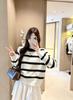 Trendy Striped Color Block Knit Pullover Sweater - Casual, Versatile, and Age-Reducing for Autumn/Winter