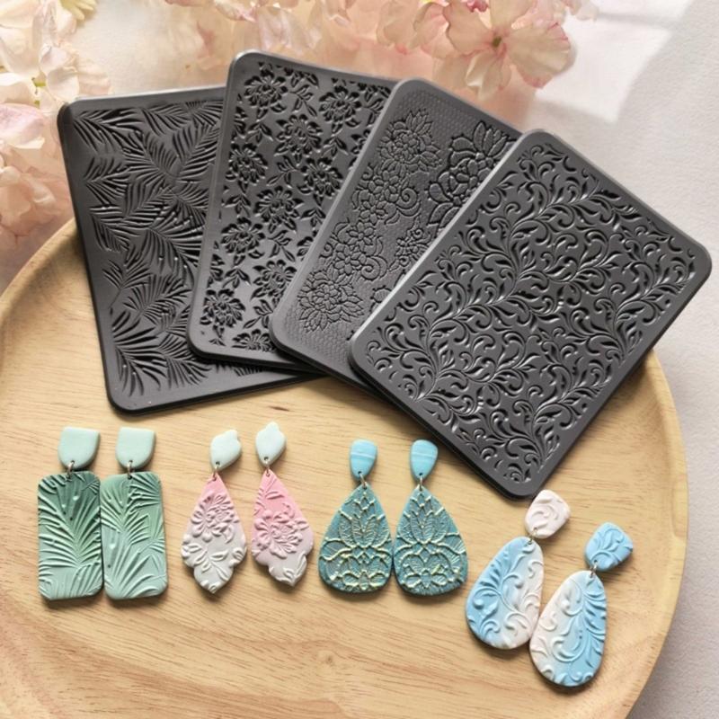 Silikon-Texturübertragungswerkzeug für künstlerische Polymer-Ton-Ohrringe und Schmuckherstellung