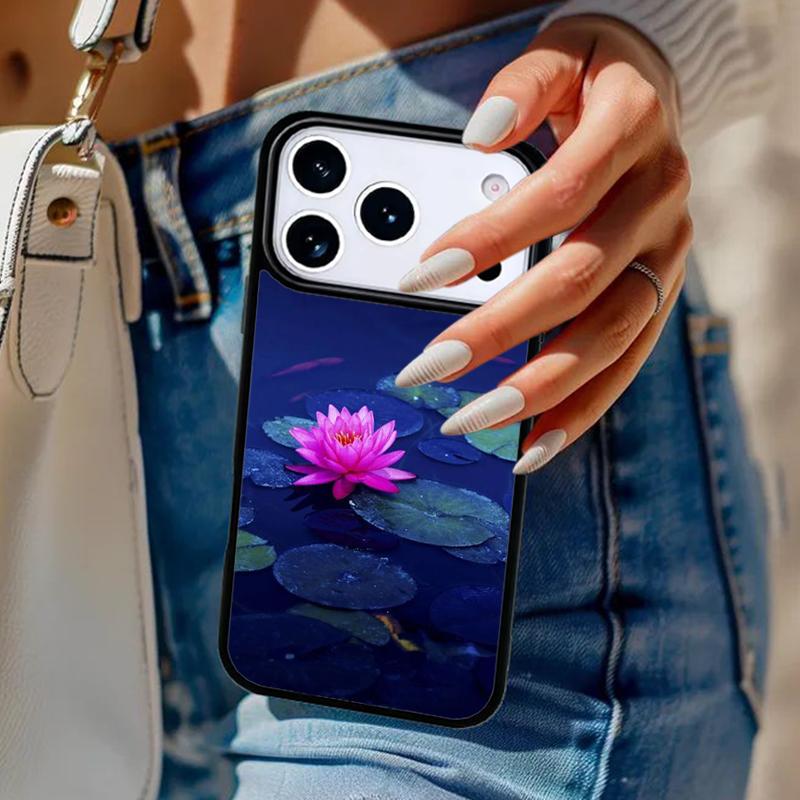 Summer Lotus Phone Case For iPhone 17 Air 14 15 13 12 Max Cover For Apple 16e 11 Pro Max Plus Coque