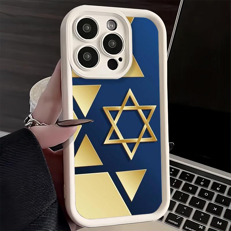 Phone Case for iPhone 17 Air 16E 15 16 Pro Max David Jewish Star Symbol Cover 14 Plus 13 12 Mini Soft Shell Silicone Fundas