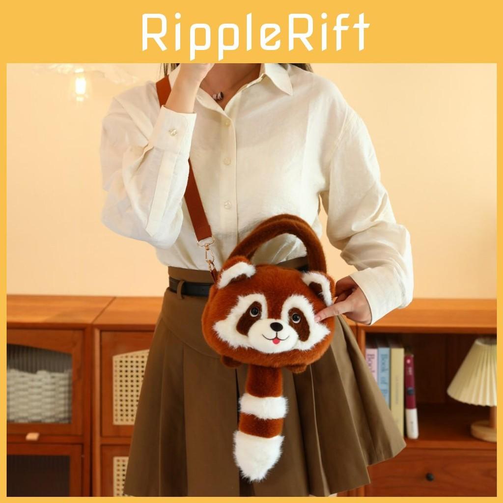 Raccoon Plush Animal Backpack Lightweight Single Shoulder Crossbody Gift Bag