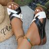Women Wedge Slippers Anti Slip Comfortable Sandals Vintage Open Toe Slippers Outdoor Designer Shoes Slides
