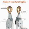 Handheld Crane Heavy Duty Polyethylene Rope Pulley Hoist 270° Rotatable Rope Pulley Block Zinc Alloy Hook Manual Lifting Device
