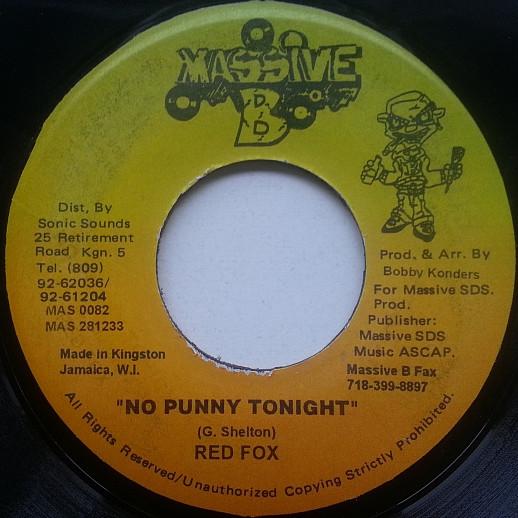 7inch Record RED FOX - No Punny Tonight MAS0082 Massive B Jamaica Reggae, Ska & Dub Used