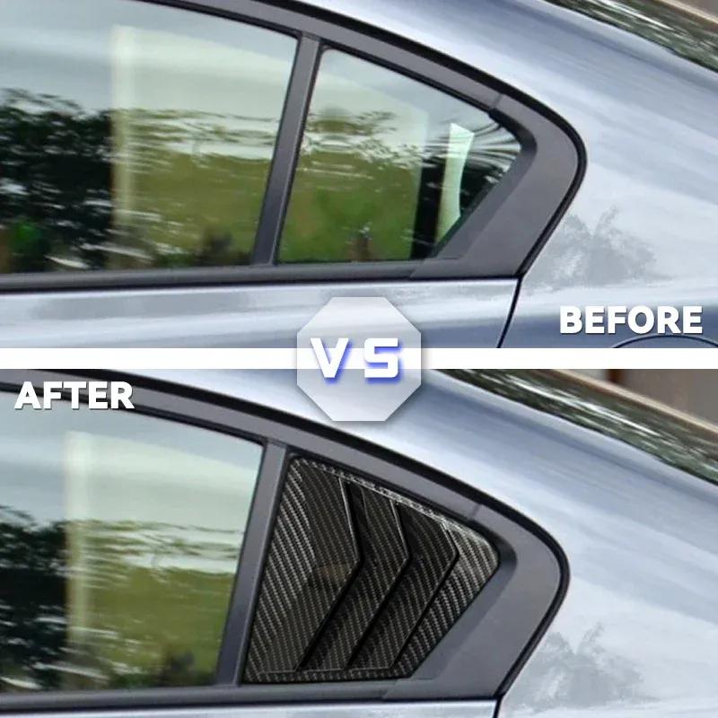 Carbon Fiber Style Sunshade for Rear Side Window Vent Louvers for Honda Civic 9th Generation 2011-2015 Sedan