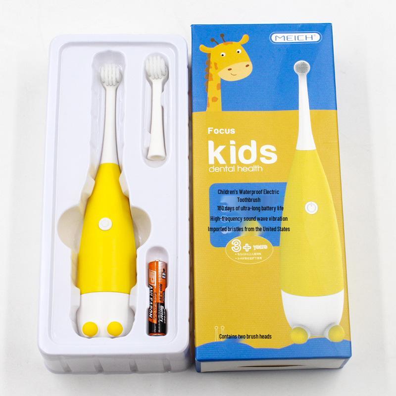 Children's Sonic Electric Toothbrush with Soft Bristles - Cartoon Design, Waterproof, Smart Features