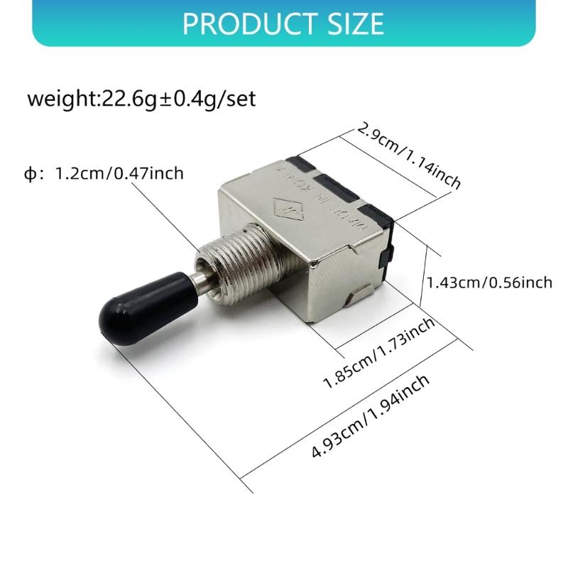 Guitar Toggle Switches with 3 Tone Setting Stable Performances Simple Setup Metal and ABS Texture Suitable for Musicians