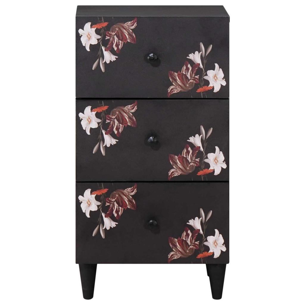 Storage Cabinet Multi Colored 40 X 33.5 X 75 Cm Solid Mango Wood