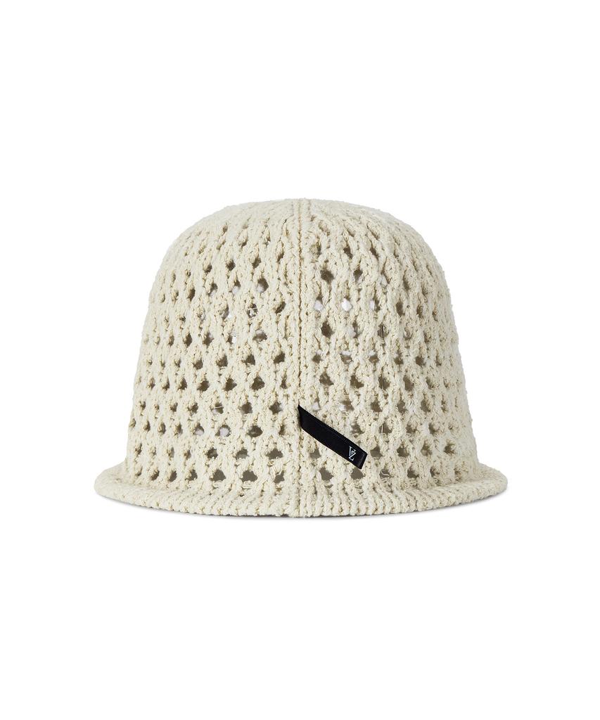 Bajal Vz Long Label Punched Knit Bucket Hat Ivory