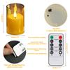 Set of 6/12 Acrylic Flameless Flickering LED Candles with Remote & Timer 3D Wick Pillar Electronic Candles for Wedding Christmas