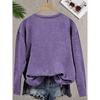 Teacher's Day Women's Elegant Style Colorful Chalk Letter Print Pattern Round Neck Long Sleeve for Spring Summer Autumn and Winter T