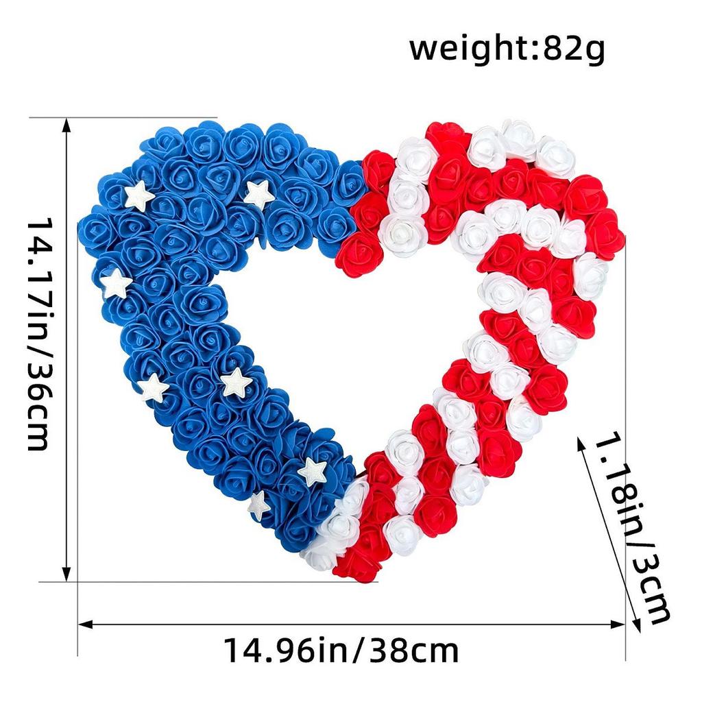 Patriotic Wreath Patriotic Americana Wreath Memorial Day Artificial Flower for Home Flag Day Memorial Day Veterans Day Decor