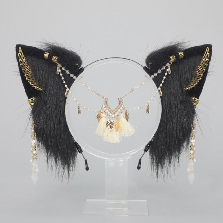 Wolf Cats Foxes Tail Wolf Ears Headbands Halloween Christmas Party Costume Toy Gift for Woman Man Cosplay