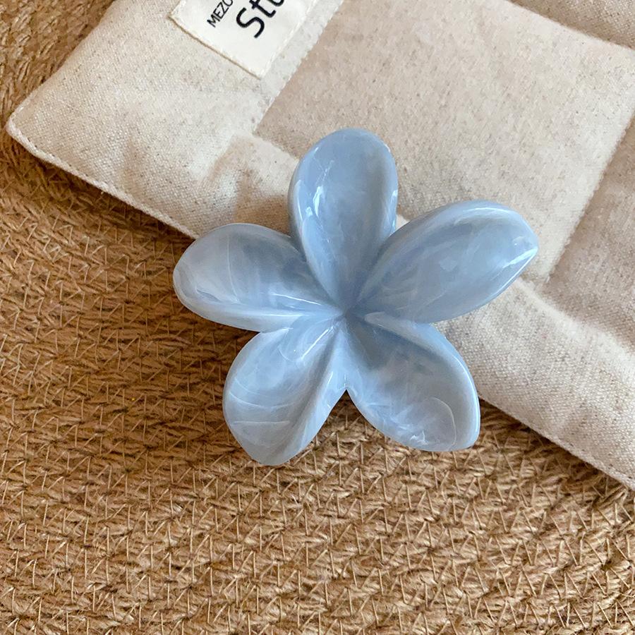 Acrylic double-sided smudged flower grab clip Korean fresh semi-tied hairpin temperament versatile shark clip hair accessories woman