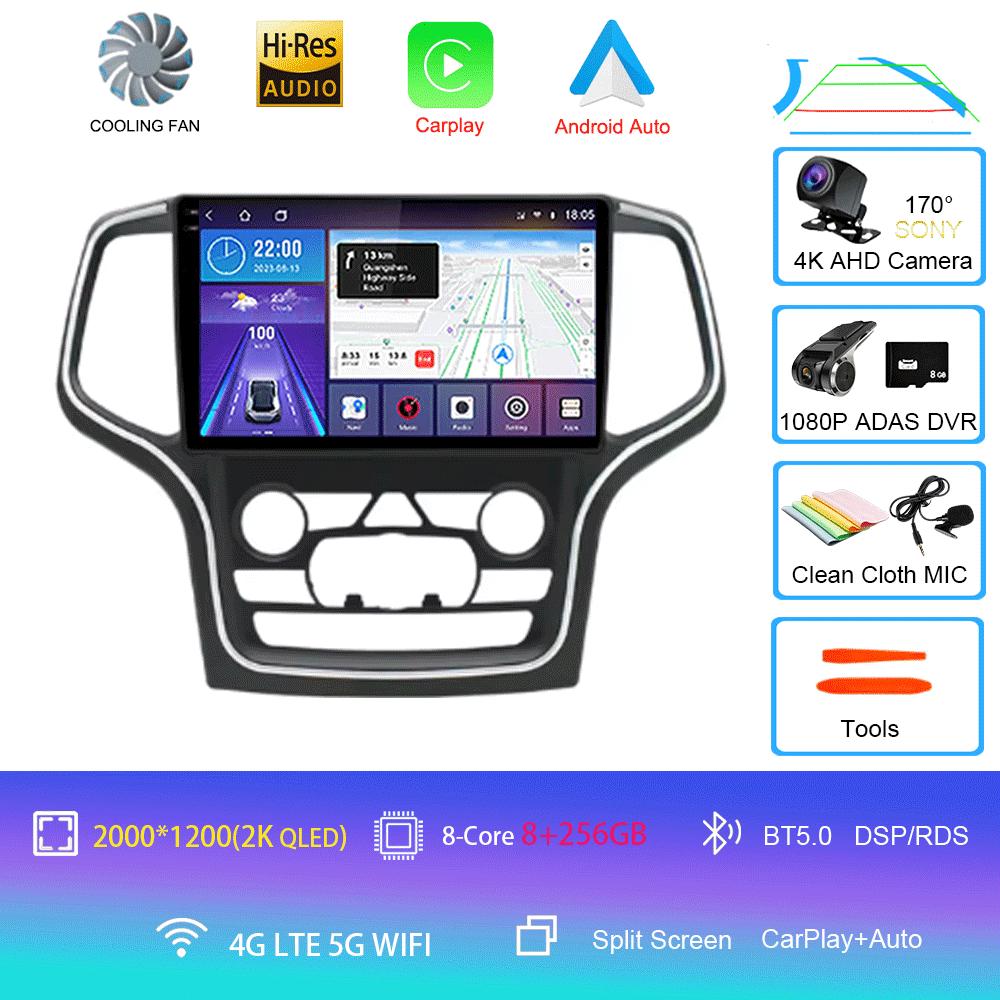 For Jeep Grand Cherokee WK2 2014 Car radio Multimedia Carplay Navigation GPS Wireless Android Auto Car Stereo HDR Radio 5G Wifi