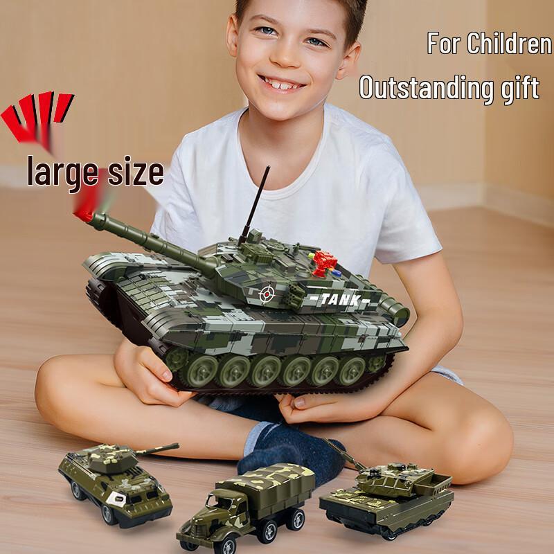 Children's Sound-Inertia Military Tank Toy Car - Storytelling Gift for Boys