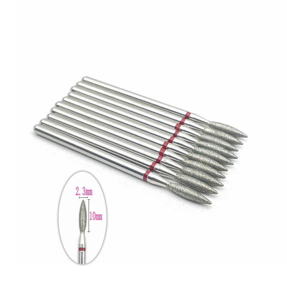 10pcs 2.35mm Shank Diamond Grinding Bur Drill Rotary Drill Dental Grinding Dental Polishing Burs Nail Drill Bits