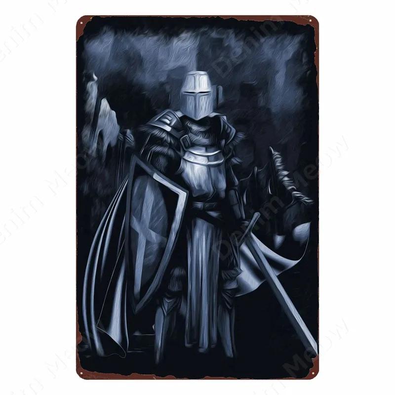 The Crusaders Vintage Metal Tin Sign, Bar, Club, Cafe, Home, Bedroom, Wall Decoration, Cruciata Art Poster, Catholicism Plaqu