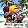 Custom Name Personalized PAC MAN Print Umbrella, Auto Open Close, 8‑Rib Sturdy Frame, Commute Camping Hiking Use, Birthday Gift
