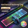 Punk Retro Silent Wired Keyboard and Mouse Set for USB Desktop/Laptop