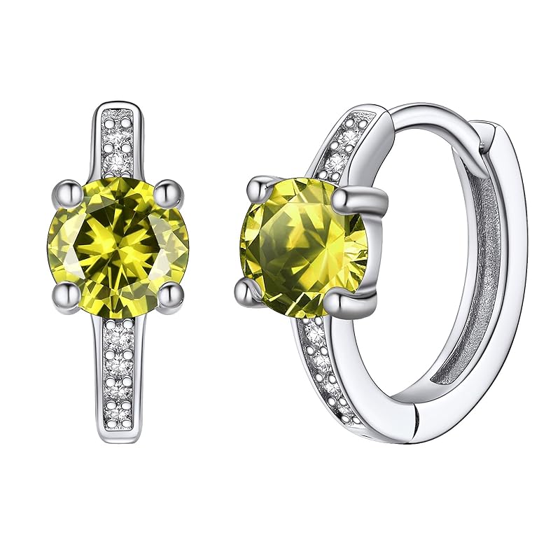

[Silvora] earrings ladies silver 925 hoop earrings Leave it on ring earrings zirconia birthstone August accessories