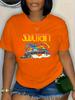 Soul Train Retro Women's Tee - 70s Disco Graphic, Casual Black Top