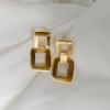 European And American Square Fashion Simple Minority Design Sense Of Individuality Retro Ins Style Versatile Metal Earrings
