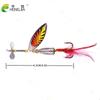 HENGJIA 5PCS Rotating Spinner Fishing Lures 10CM-9.9G-#6 Metal Sequin Trout Spoon for Carp Fishing