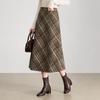 Sllsky Retro Plaid A-Line Tweed Mini Skirt