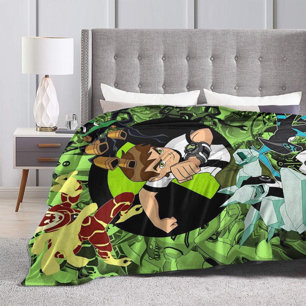 Ben 10 Alien Blanket Soft Aesthetic Plush Throw Blanket For Kids Adult Living Room Flannel Bedspread Bed Cover