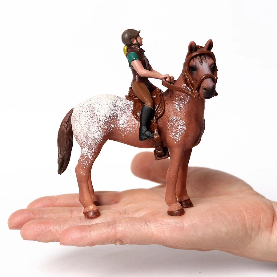 Toy Horses Equestrian Rider Horse Playset Farm Animals Action Figure Animal Figurines Plastic Models Children Toys Kids Gifts