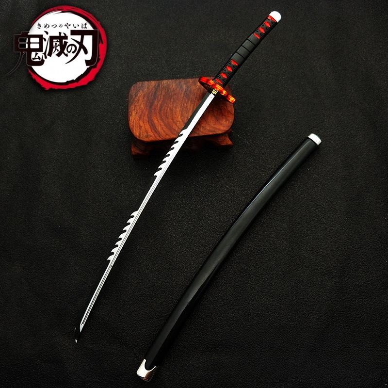 25CM Demon Slayer Anime Ghost Killer  Tanjirou Katana Swords Cosplay Metal Prop Weapon Cosplay Props Collection Toy Home Decor