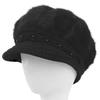 WTEMPO Winter Rabbit Hair Blend Hats Women Winter Large Caps with Pearls Solid Color Warm Plush Thick Knitted Hats