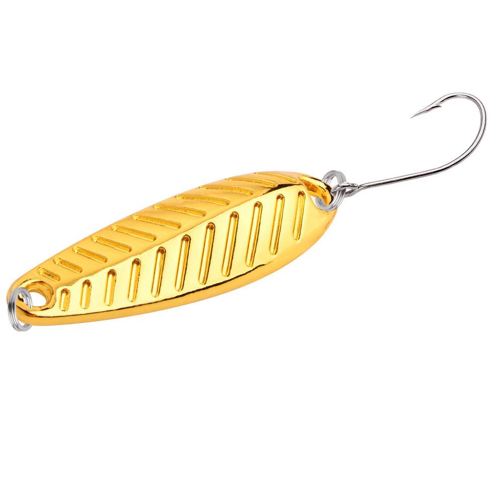 Maple Leaf Spoon-Shaped Micro Lures: Bass and Amur Zinc Alloy Baits In Gold and Silver