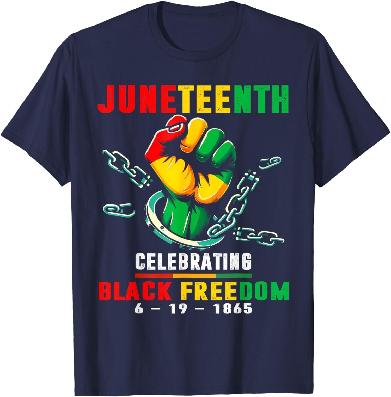 Celebrate Black Freedom Day Juneteenth 1865 Design Unisex T-Shirt S разноцветный