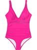 European & American Sexy Mesh Deep V One-Piece Swimsuit for Women