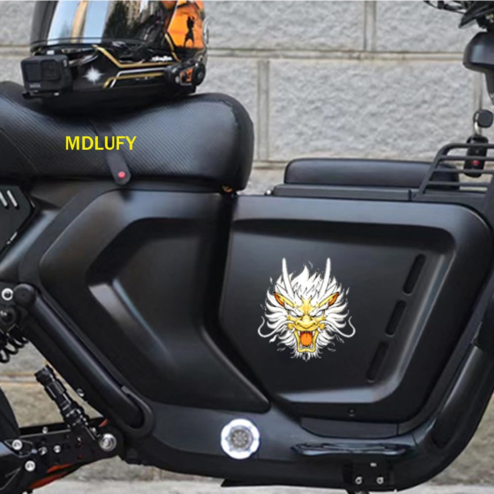MDLUFY Dragon Car Sticker Laptop Sticker Golden Dragon Totem Sticker Waterproof Sticker Bike Sticker Dragon Animal Sticker (Golden-M) (Golden, M)