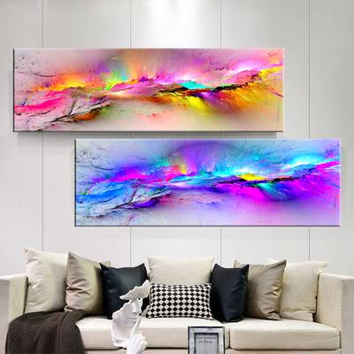 Pintura de Lienzo Abstracta Colorida Púrpura Azul Nube Pósters e Impresiones Arte de Pared Nórdico Imágenes para Dormitorio Decoración del Hogar Sin Marco Sin Marco