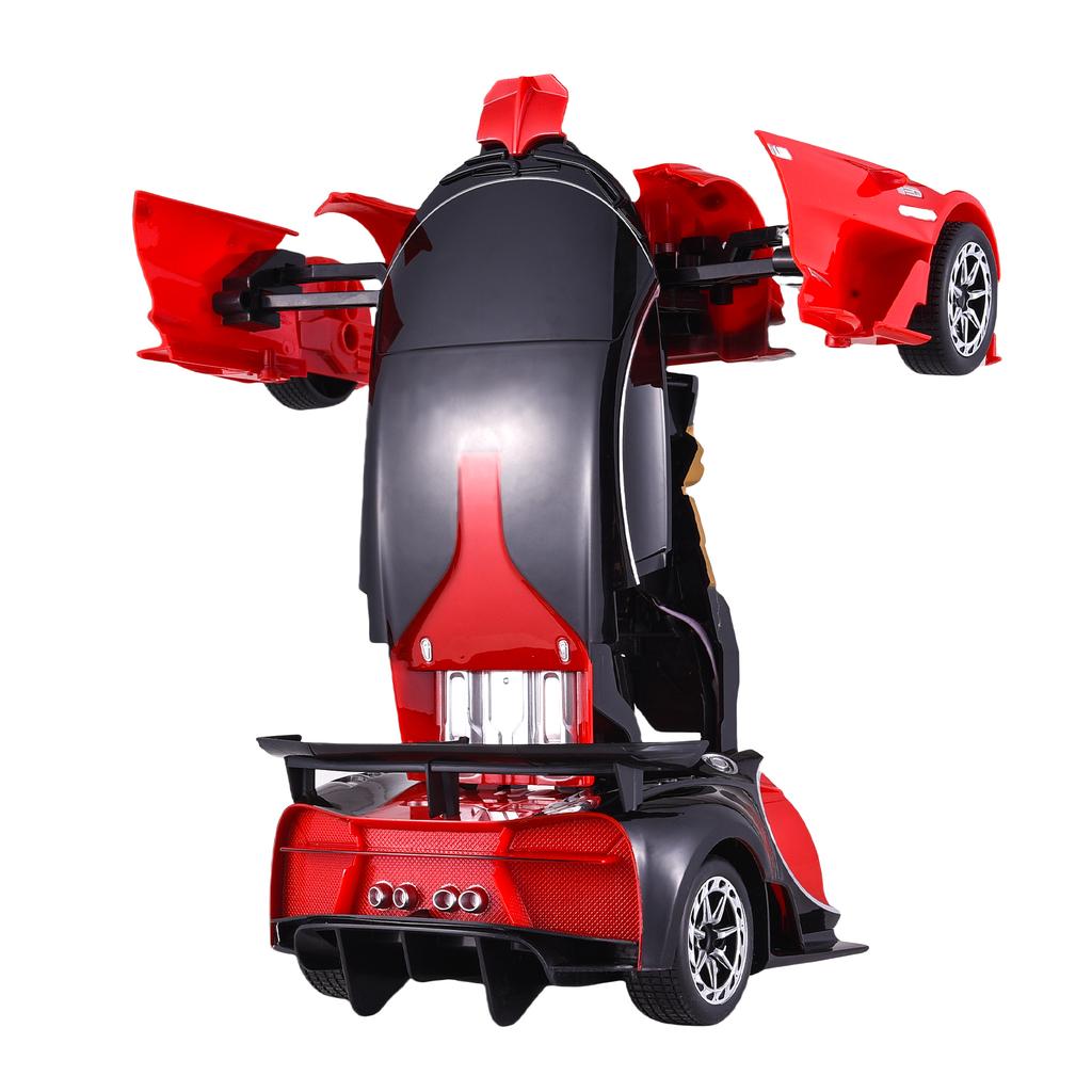 Coche de Control Remoto, Juguetes Transformables para Niños y Niñas, Deformación a Robot con un Botón con Luces a