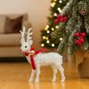 With Scarf Christmas Reindeer Ornaments Glittering Elk Cloth Decor  New Year