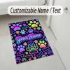 Dog Theme Crystal Velvet Rug Personalized Custom Name Text Soft Floor Mat Home Decor
