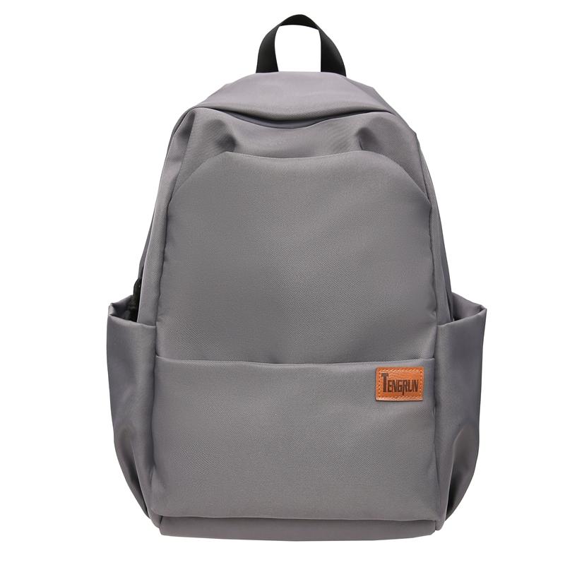 Women Solid Color Backpack Men's Backpack Lightweight Travel Computer Bag Student Schoolbag