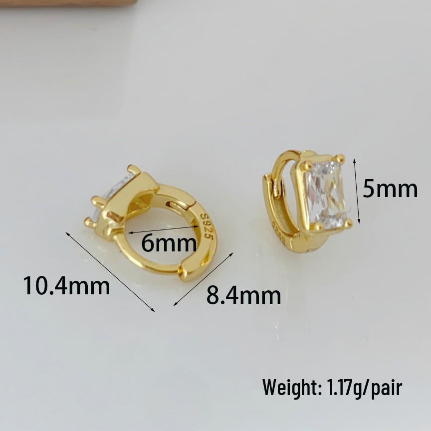 Orecchini a goccia in Argento Sterling S925 con Zircone Quadrato - Gioielli per Orecchie Trendy di Lusso Leggero 2026 per Donne