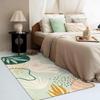Green Print Machine Washable Living Room Rug Bedroom Bedside Non-Slip Floor Mat Indoor Carpet for Office Laundry Room Home Decor