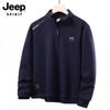 JEEP SPIRIT Men's Half-Zip Stand Collar Sweatshirt