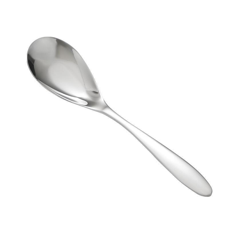 Stainless Steel Long-Handle Thickened Flat Spoon for Home, Hotel, or Restaurant