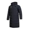 Li Ning Letter Print Hooded Loose Fit Drop Shoulder Zipper Long Sleeve Long Thick Down Jacket Unisex Outerwear Black AMYT366-1